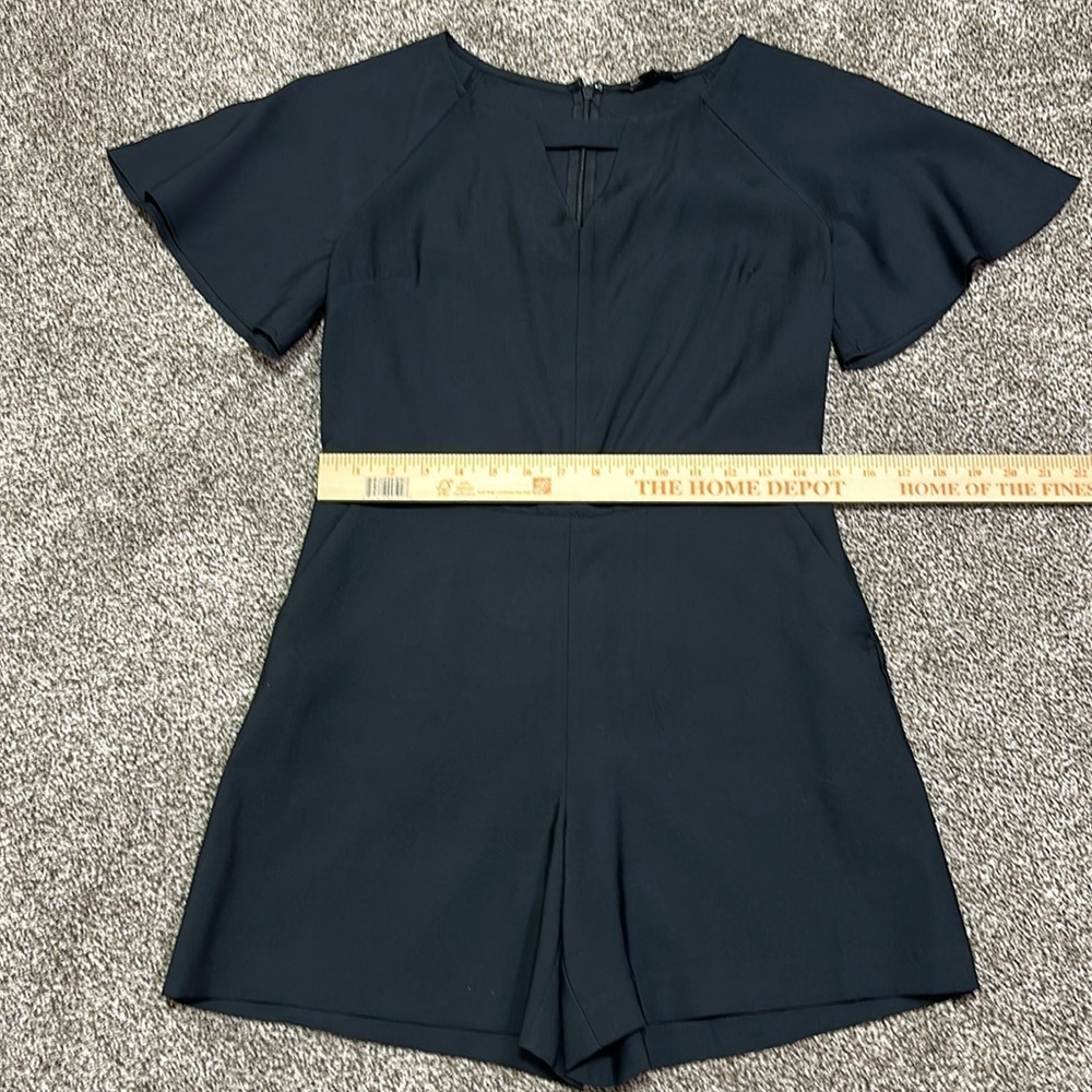 Banana Republic Petite romper flutter sleeve shorts pockets black 2P one piece - Picture 7 of 16